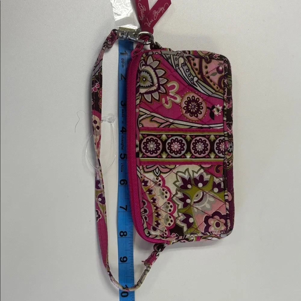 Vera Bradley Pink and Green Paisley Wristlet
